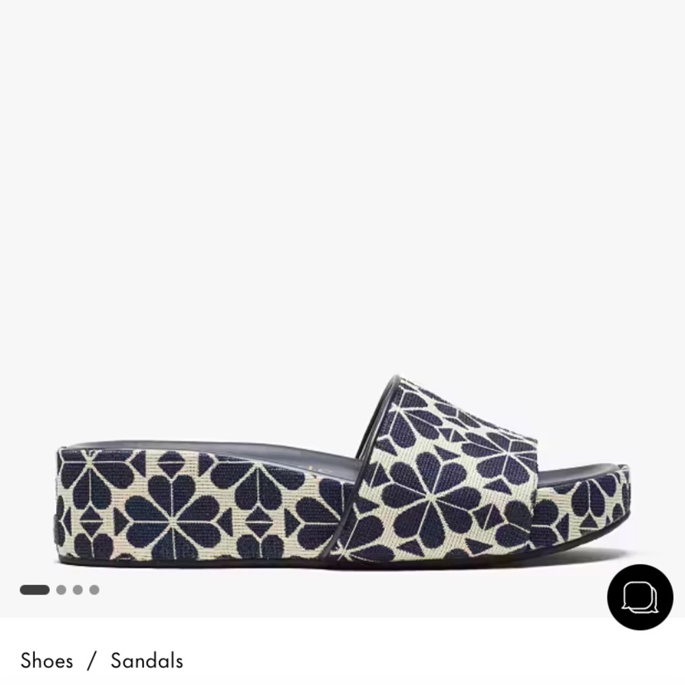 Kate Spade Flower Jacquard Platform Slide Sandals